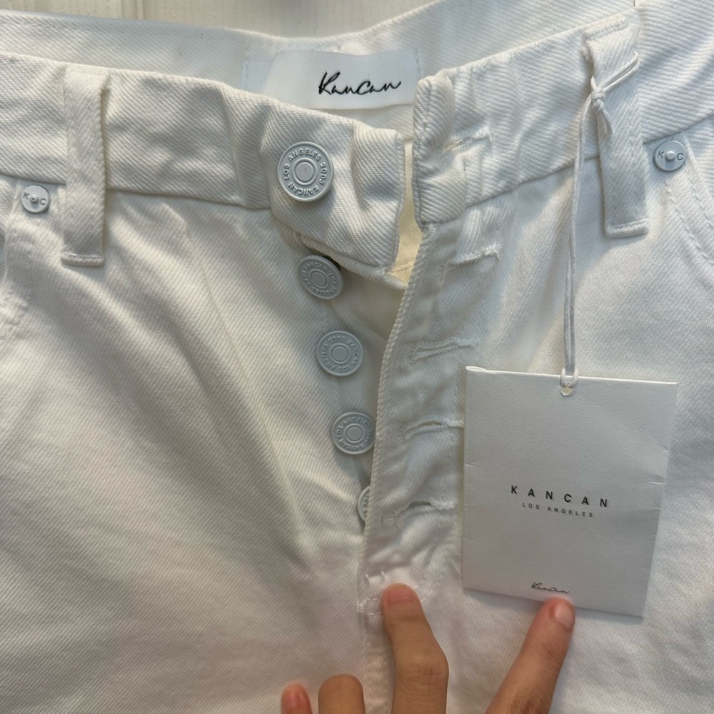 Kancan White High-Waisted Jeans